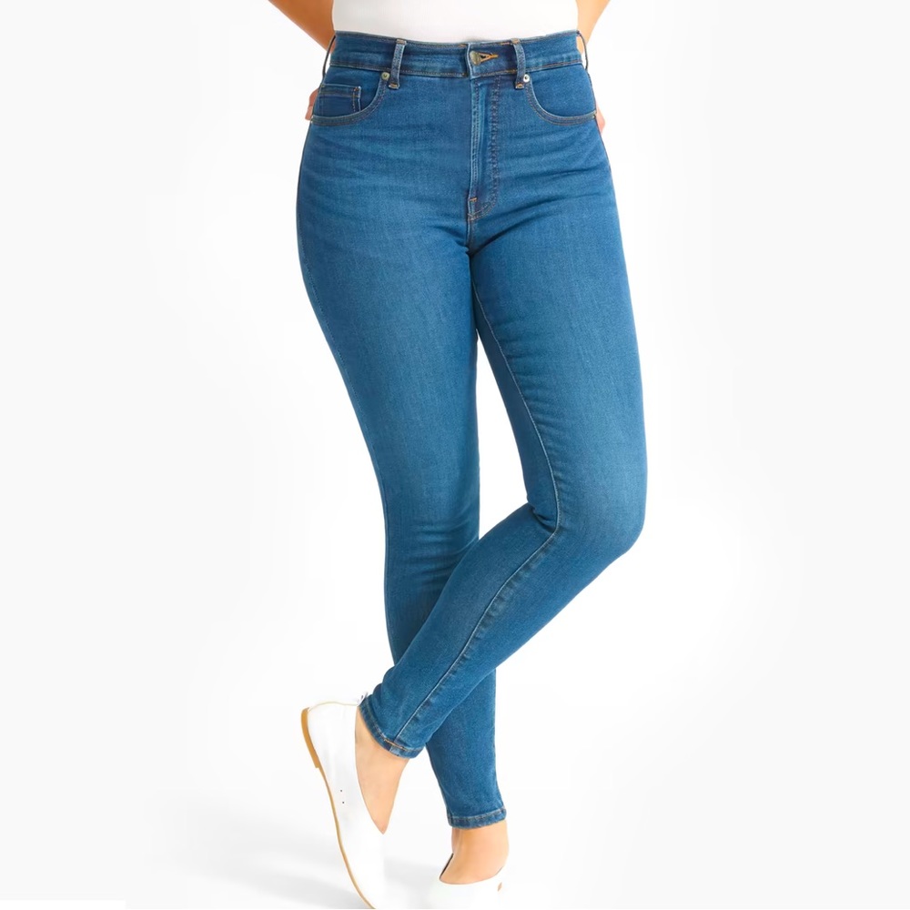 Everlane Authentic Stretch Mid-Rise Skinny Jean in Mid Blue Size 28